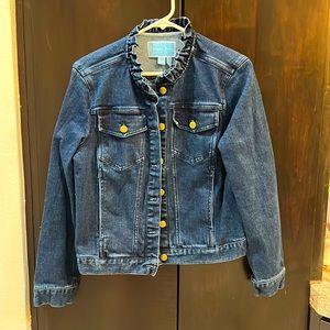 Draper James Ruffle Neck Denim Jacket